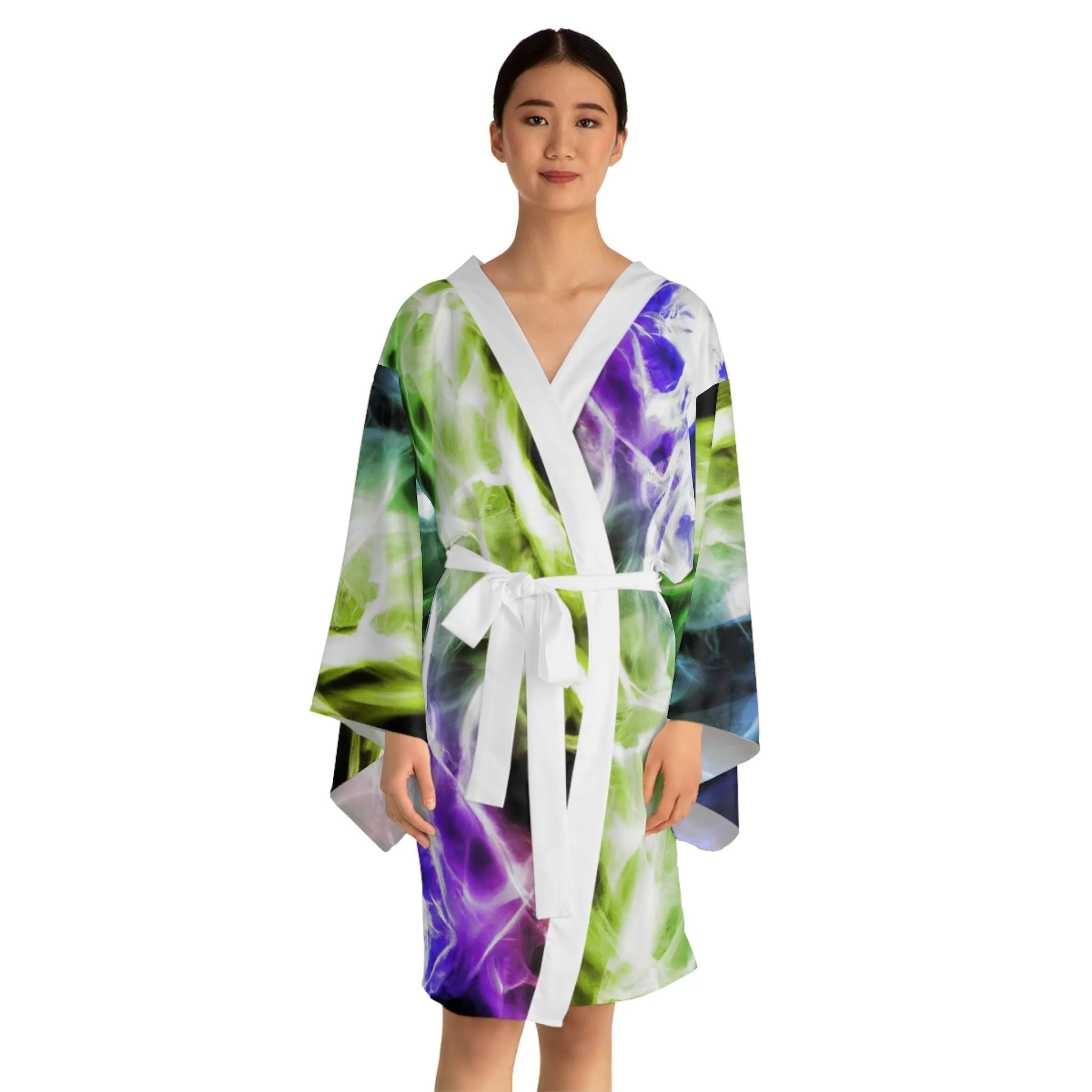Neon Smoke Shoe Long Sleeve Warm Comfortable Kimono Robe