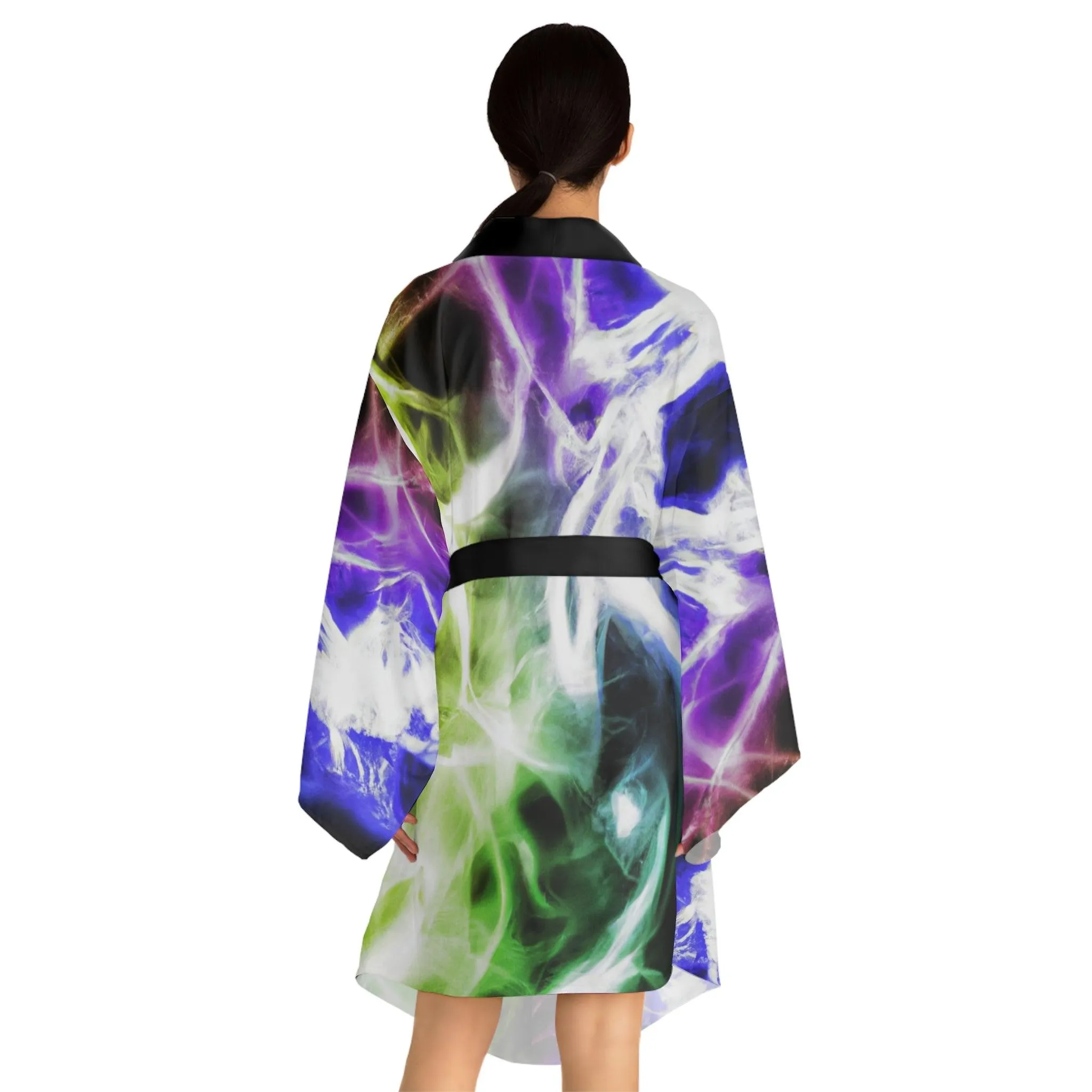 Neon Smoke Shoe Long Sleeve Warm Comfortable Kimono Robe