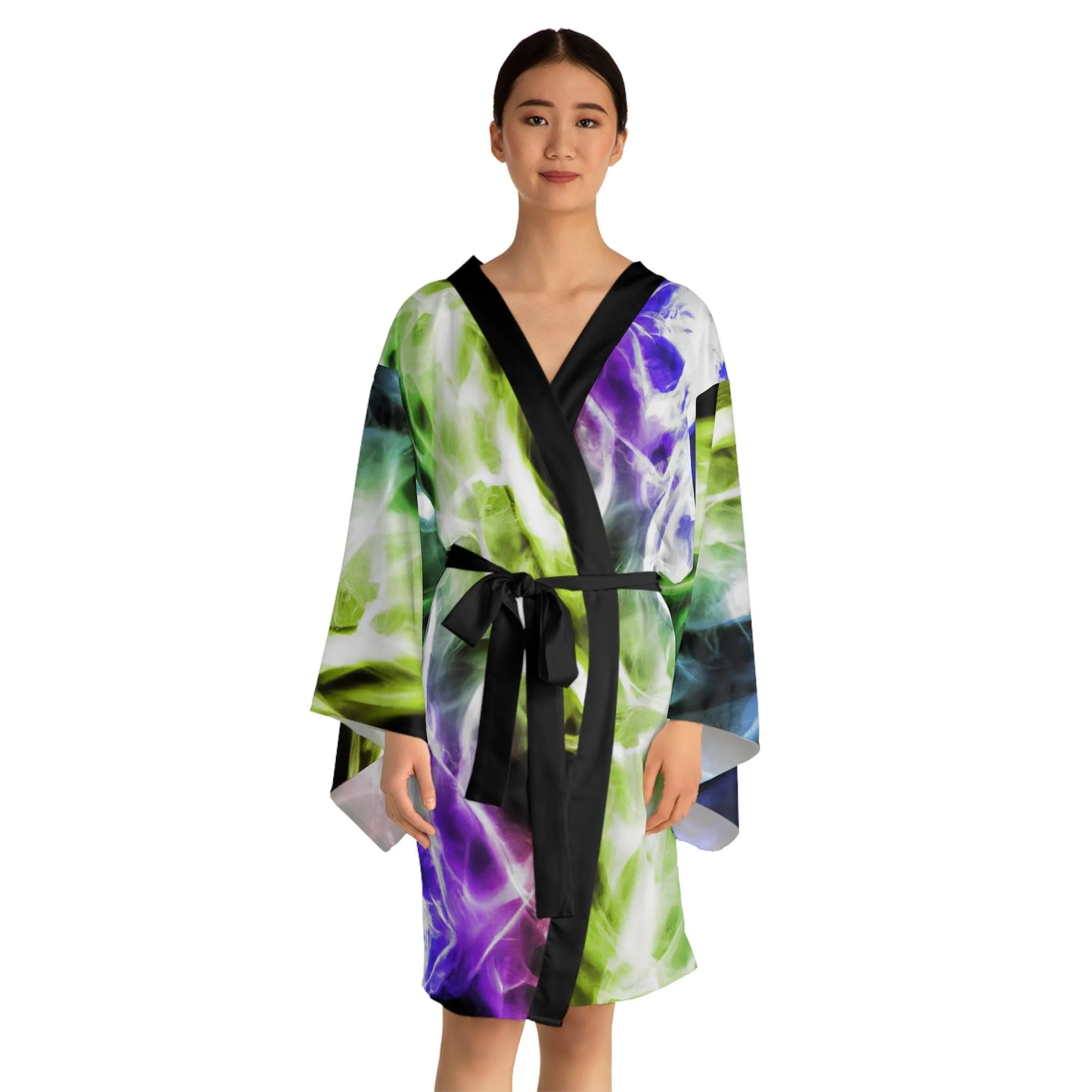 Neon Smoke Shoe Long Sleeve Warm Comfortable Kimono Robe