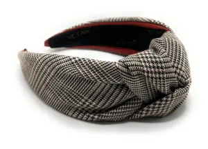 New 2.5 Inches Thick Brown Headbands for Women are Made with Non Slip Material. Plaid Knotted Headband for Women is Unique. Well Made Top Knot Fashion Designer Head band