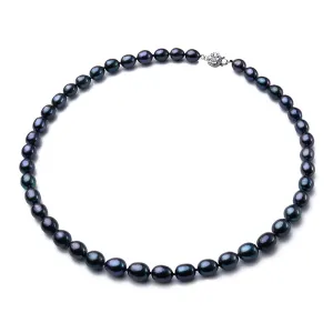 New Arrival 8-9 mm Natural Freshwater Black Pearl Jewelry Necklace
