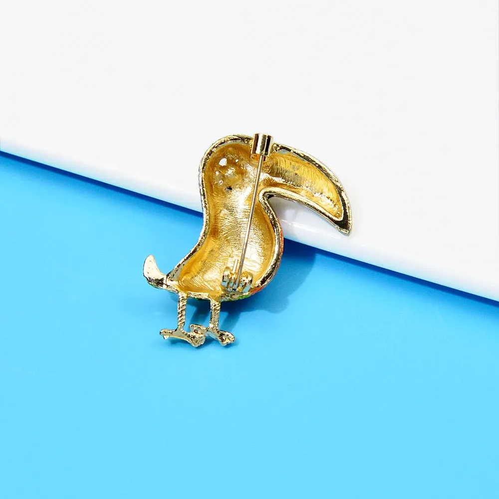 New Colorful Rhinestone Bird Brooches for Women