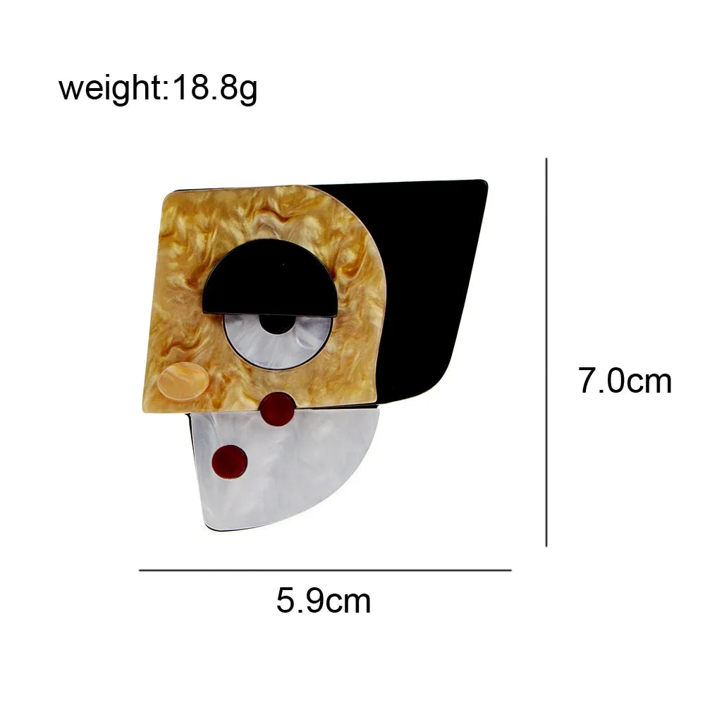 New Design Anime Pins Human Face Brooches Japanese Cute Abstract Cartoon Acrylic Acetate Brooch