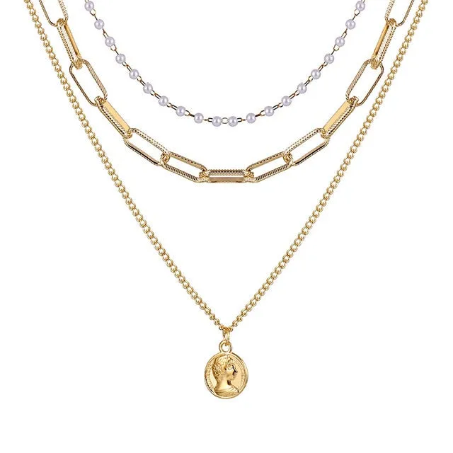 New Double Layer Chain Gold Color Choker Necklace