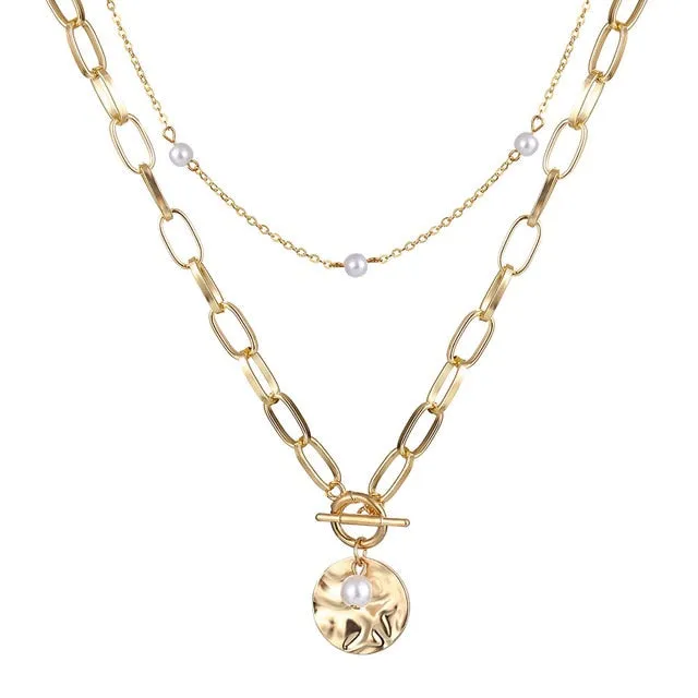 New Double Layer Chain Gold Color Choker Necklace