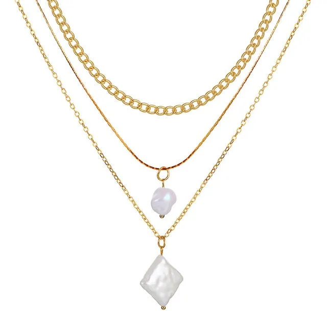 New Double Layer Chain Gold Color Choker Necklace