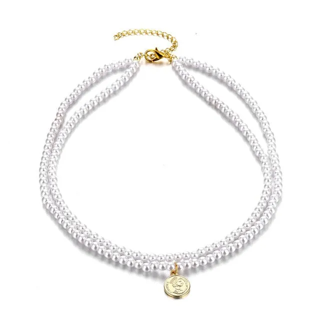 New Double Layer Chain Gold Color Choker Necklace