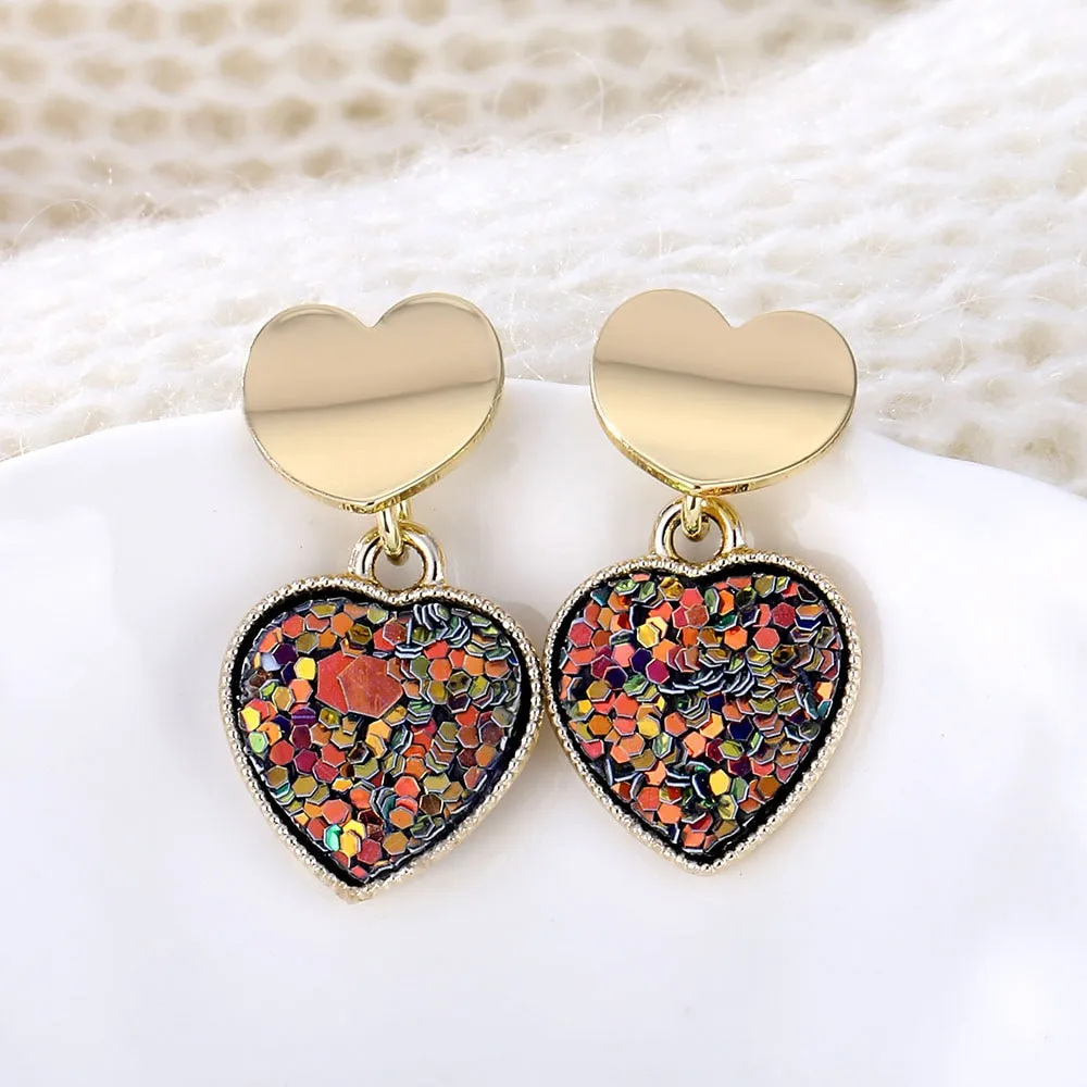 New Fashion Heart Drop Earrings Women's