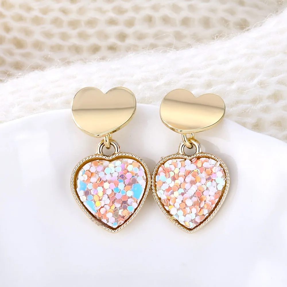 New Fashion Heart Drop Earrings Women's
