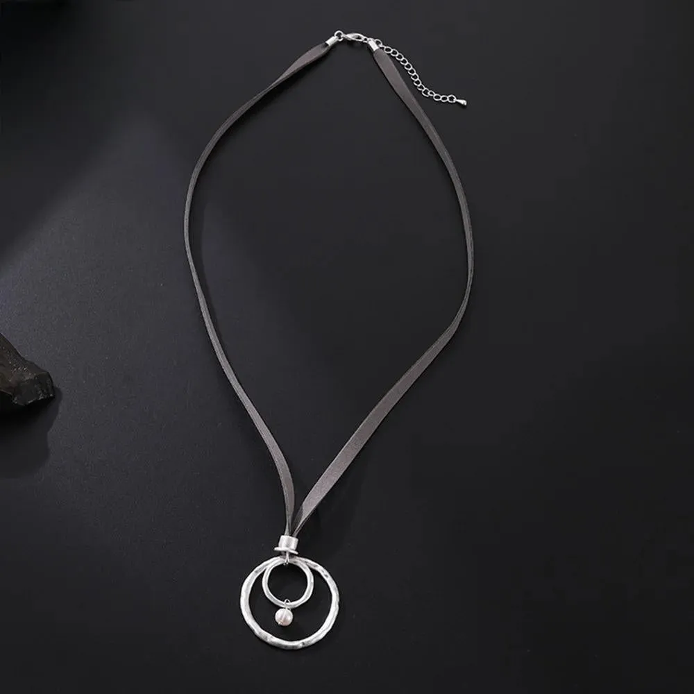 New Trendy Hollow Out Silver Color Round Necklace for Women