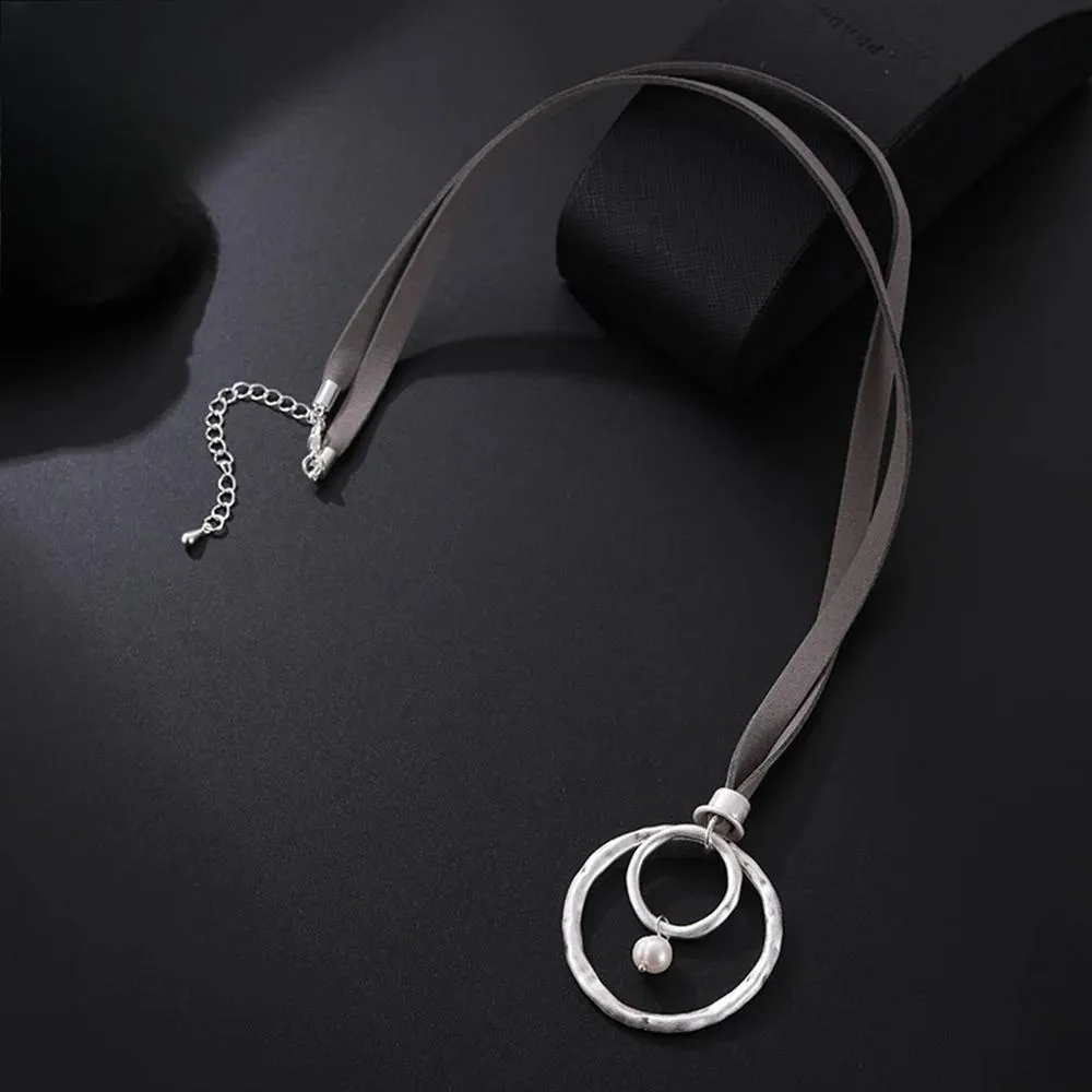 New Trendy Hollow Out Silver Color Round Necklace for Women