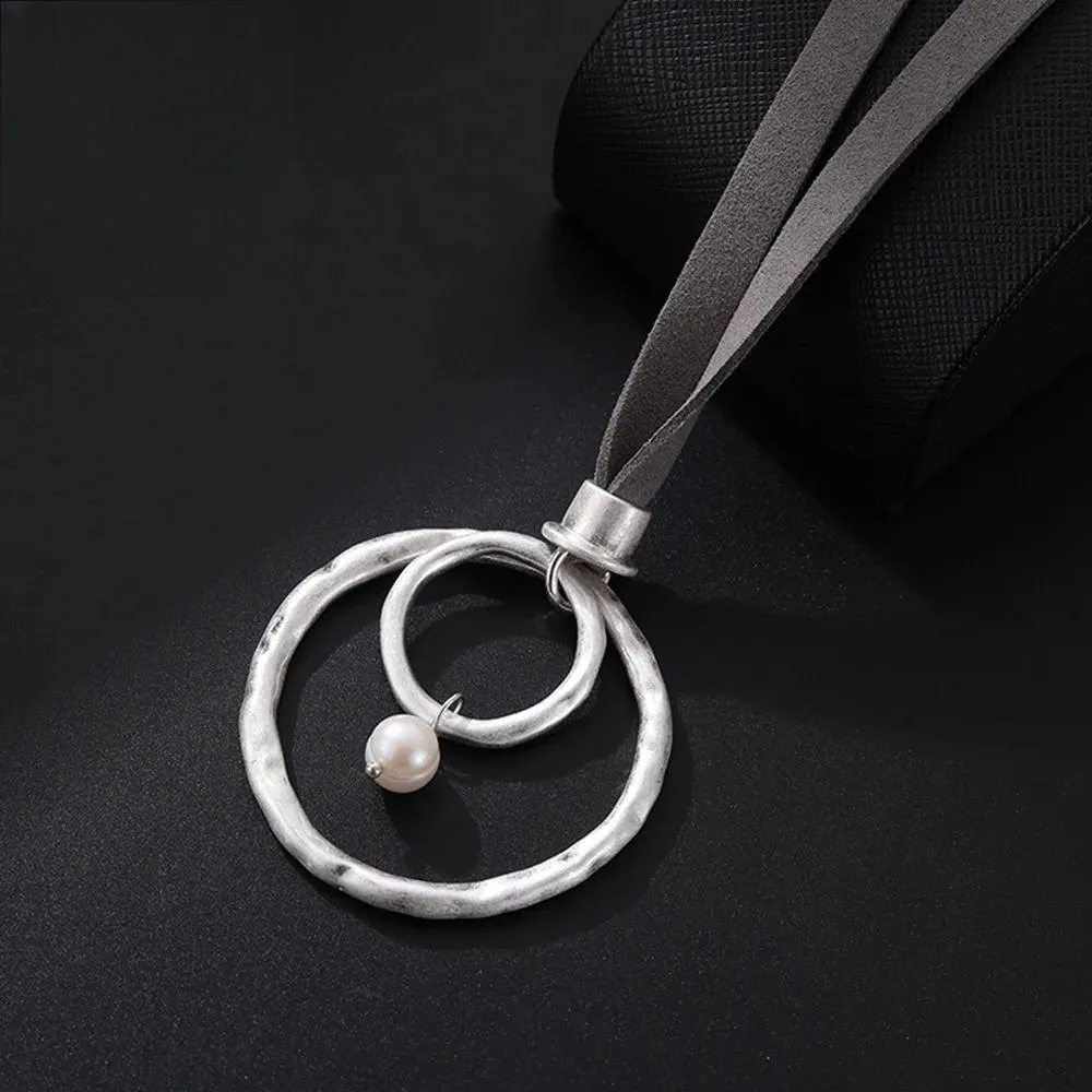 New Trendy Hollow Out Silver Color Round Necklace for Women