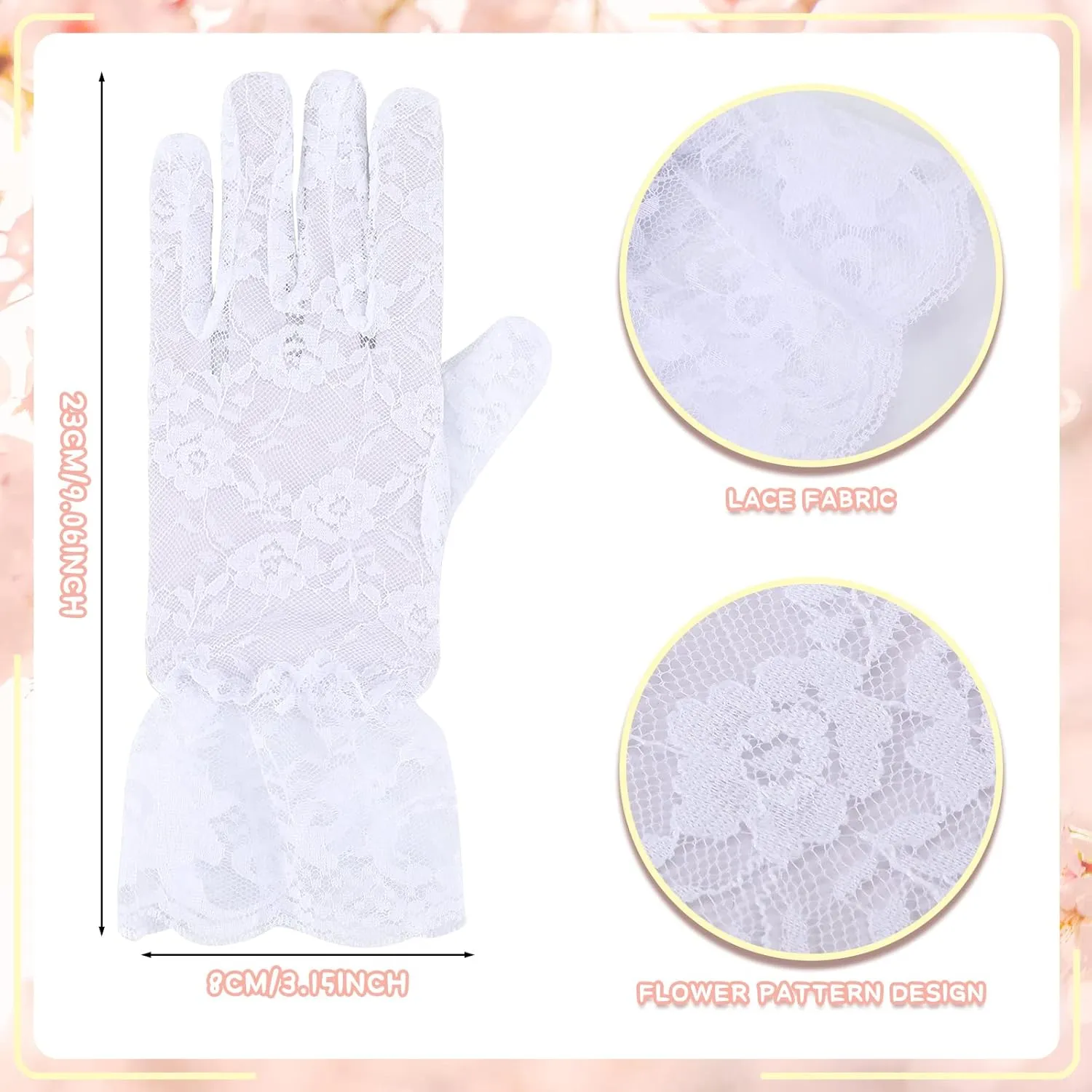 Newcotte 4 Pcs Pearl Necklace Sets for adult Jewelry Communion Glove for Christmas Tea Party Wedding