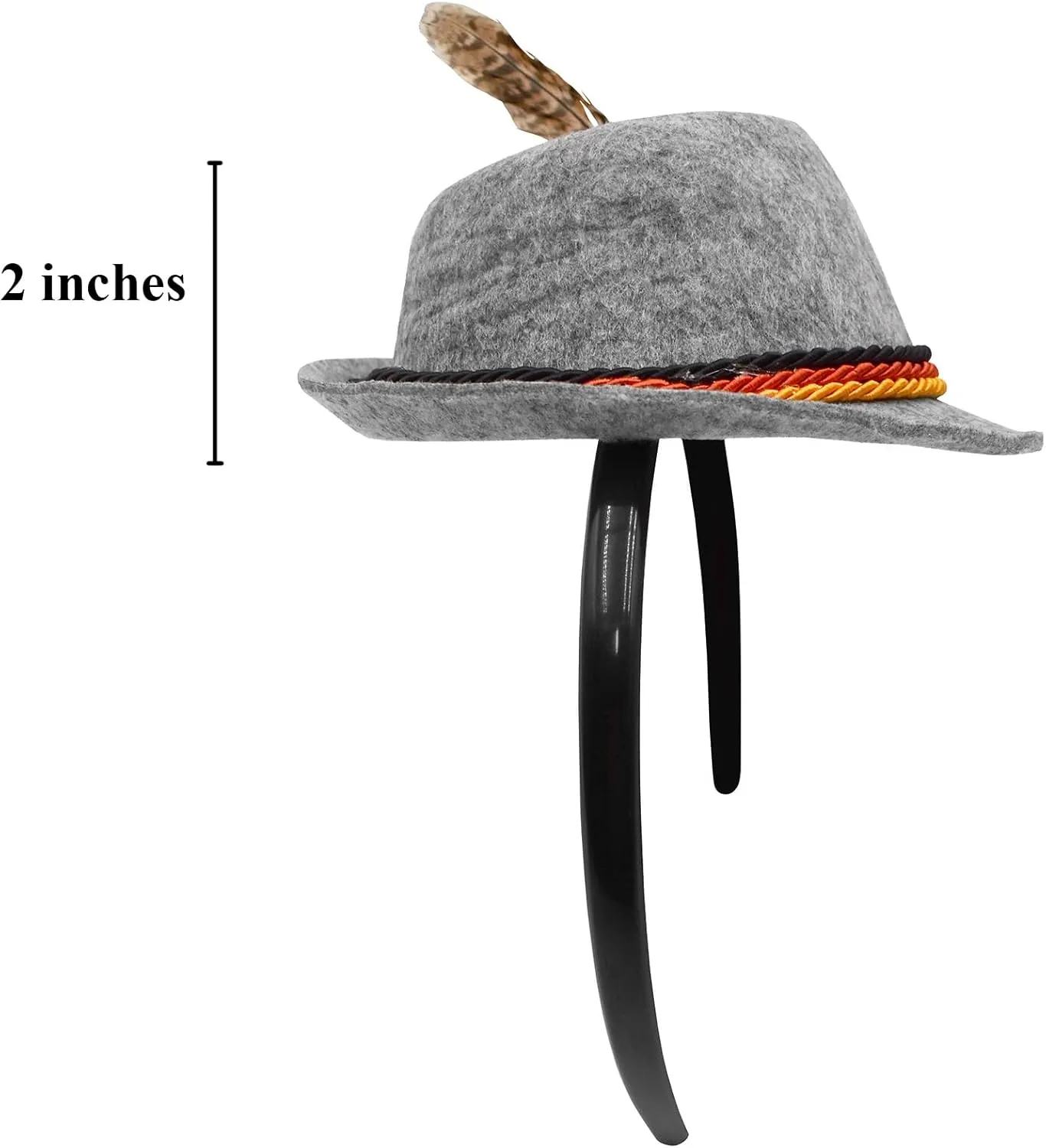 Nicky Bigs Novelties Oktoberfest Headbands German Mini Alpine Hats with Feather Beer Festival Lederhosen Costume