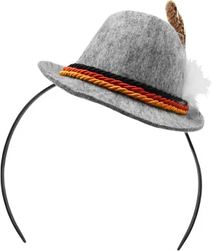 Nicky Bigs Novelties Oktoberfest Headbands German Mini Alpine Hats with Feather Beer Festival Lederhosen Costume