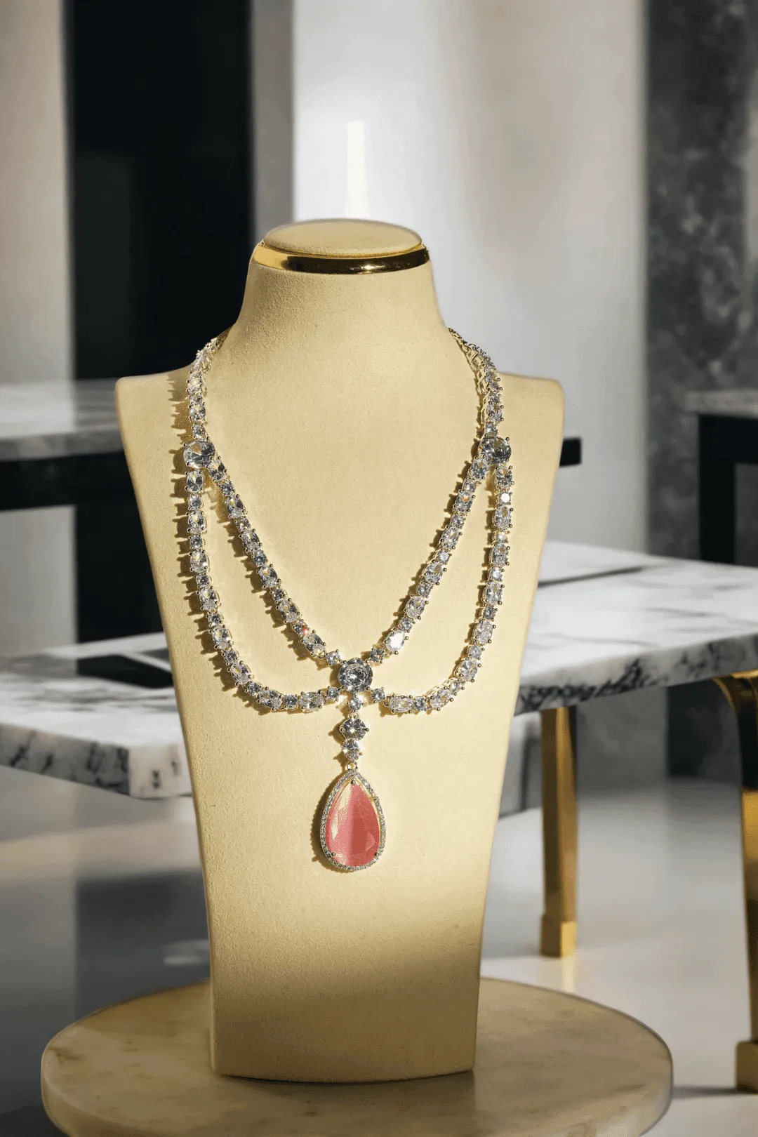 Nira - Double Layered AD Necklace Set