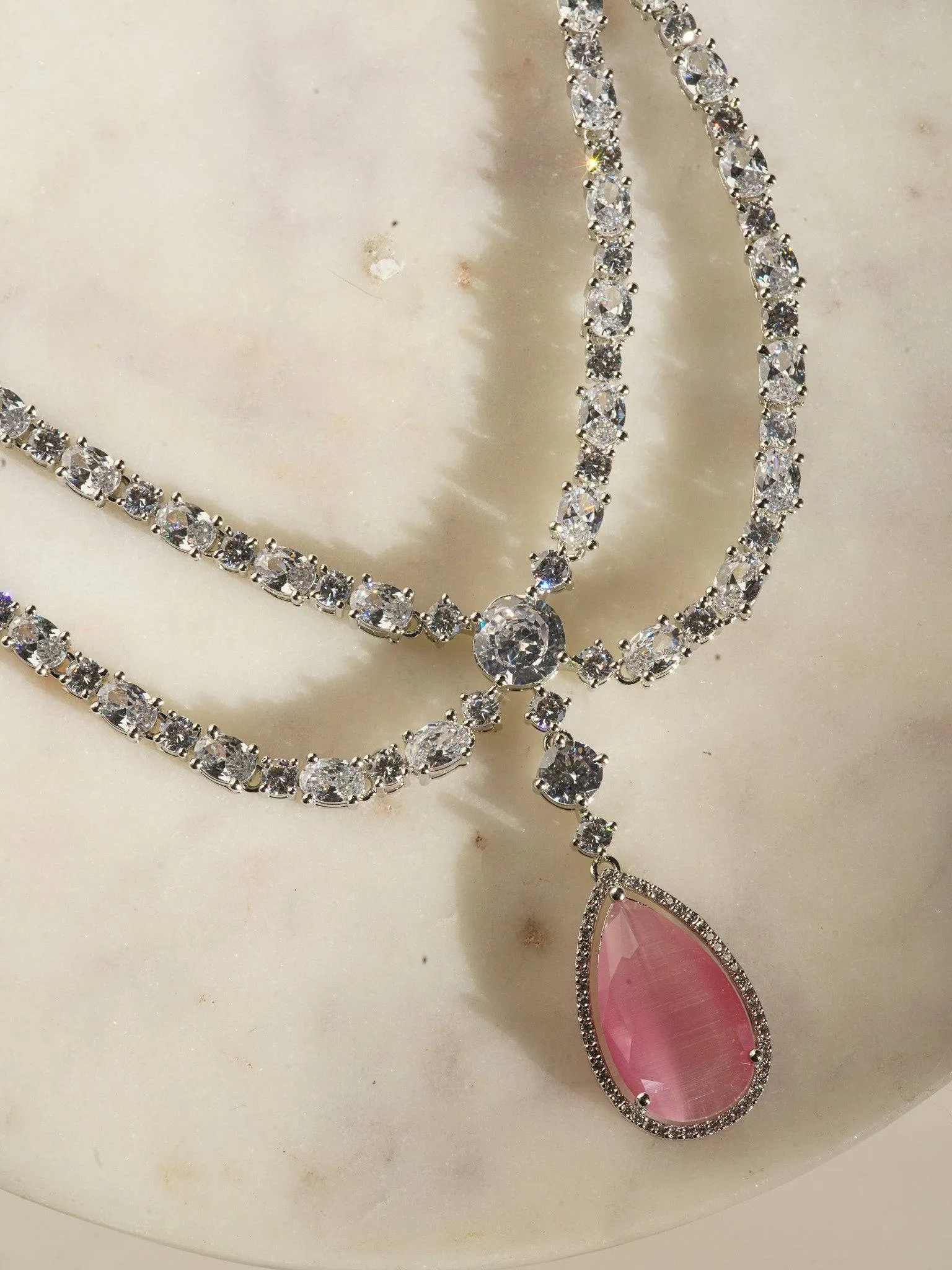 Nira - Double Layered AD Necklace Set