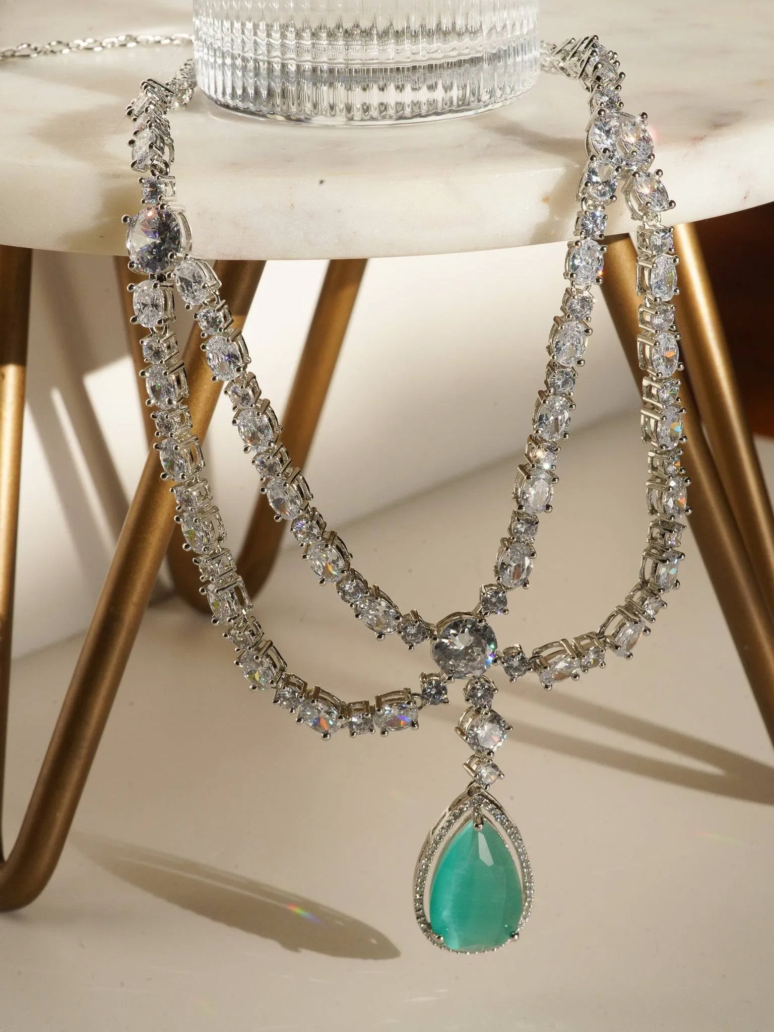 Nira - Double Layered AD Necklace Set
