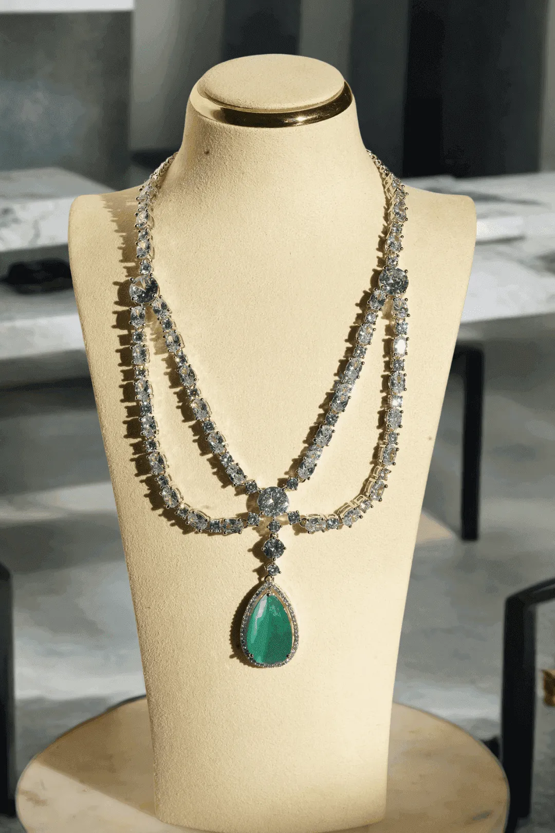 Nira - Double Layered AD Necklace Set