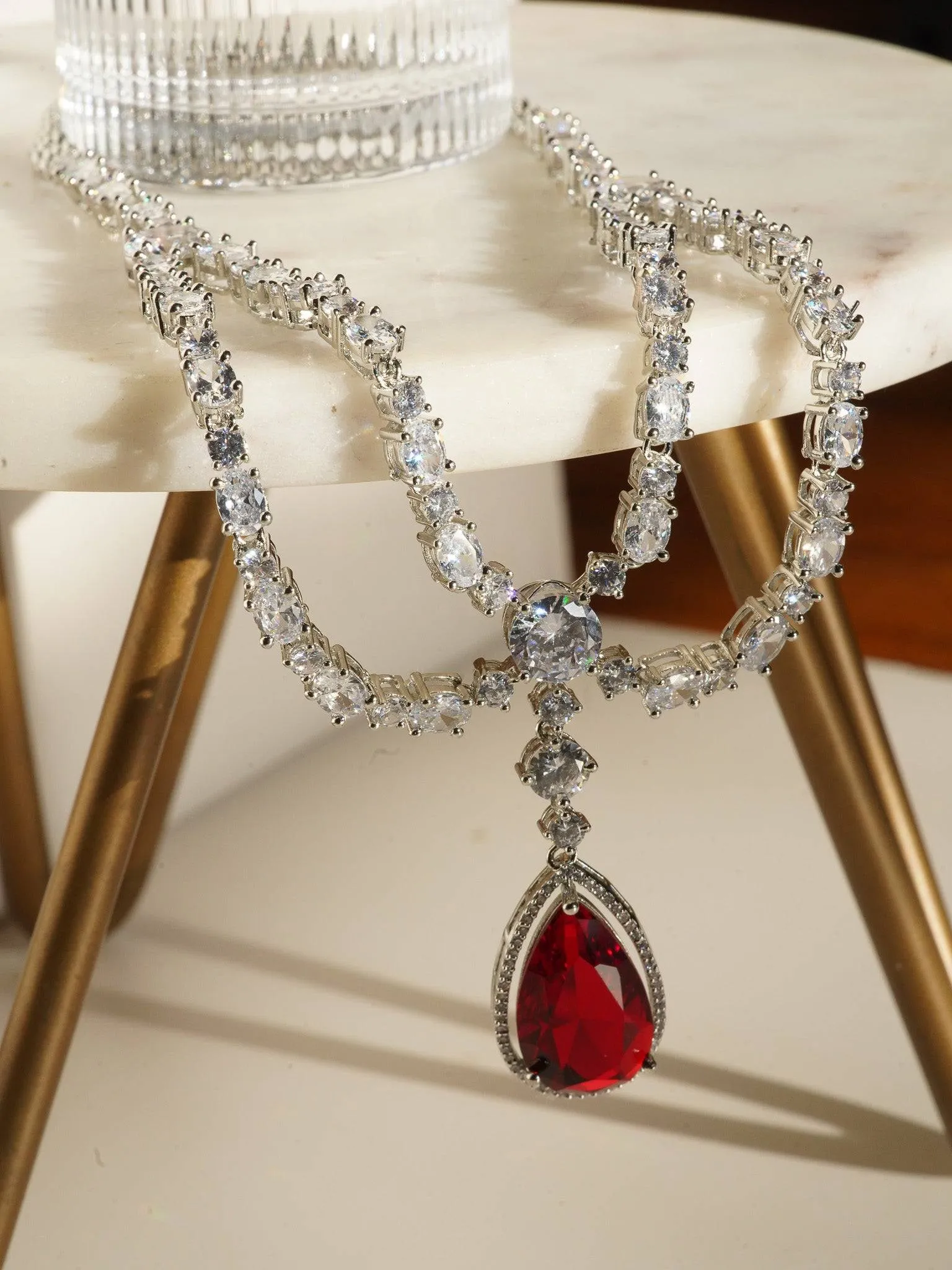 Nira - Double Layered AD Necklace Set