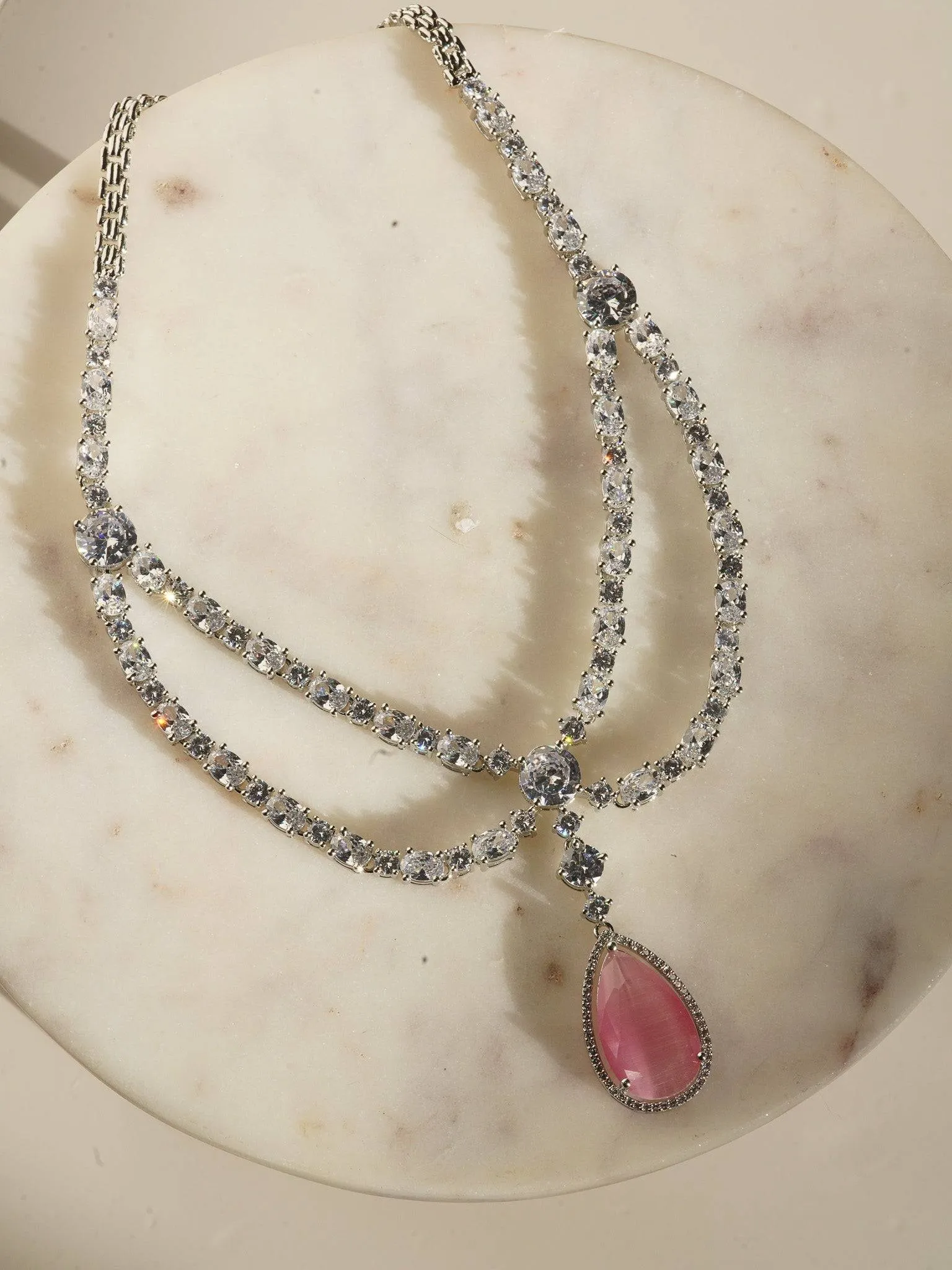 Nira - Double Layered AD Necklace Set