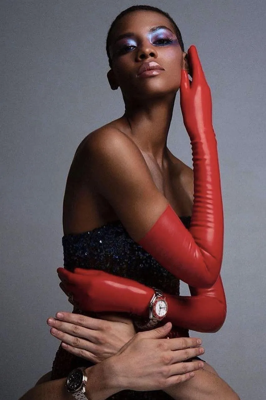Omega Opera Long Latex Gloves • Scarlet Red