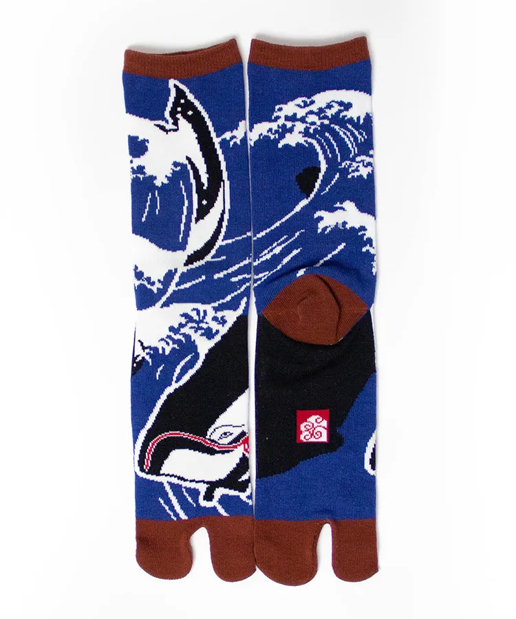 Orange Kujira Tabi Socks / High Quality Geta Socks (Size 36-39)