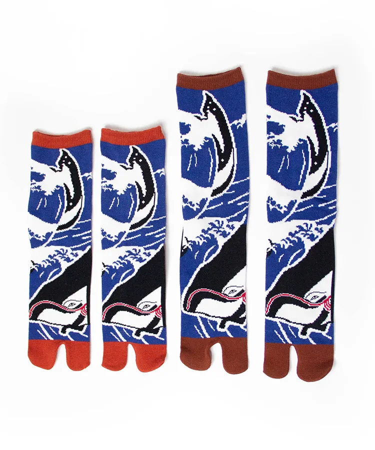 Orange Kujira Tabi Socks / High Quality Geta Socks (Size 36-39)