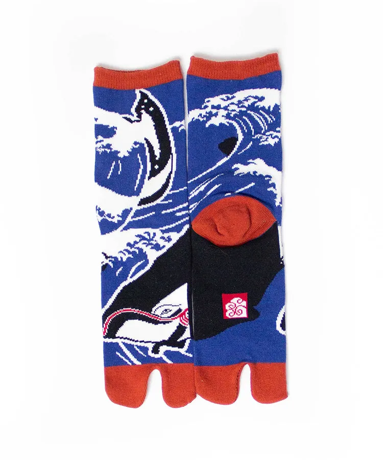 Orange Kujira Tabi Socks / High Quality Geta Socks (Size 36-39)