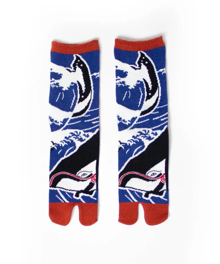 Orange Kujira Tabi Socks / High Quality Geta Socks (Size 36-39)
