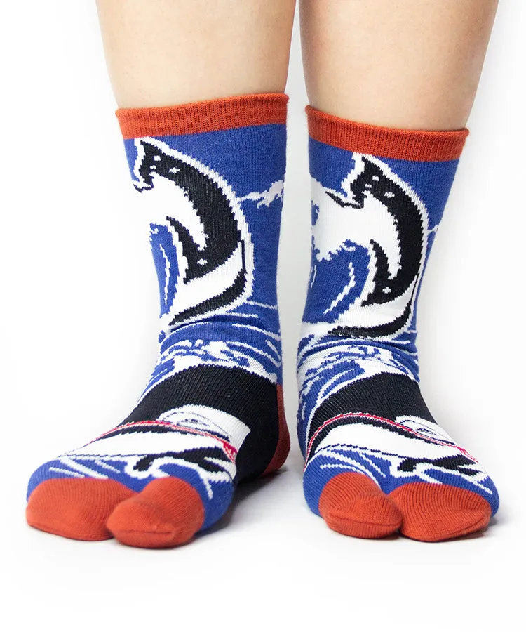 Orange Kujira Tabi Socks / High Quality Geta Socks (Size 36-39)