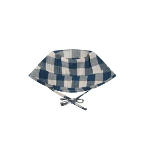 Organic Zoo Bucket Sun Hat  - Blue Gingham - Pottery