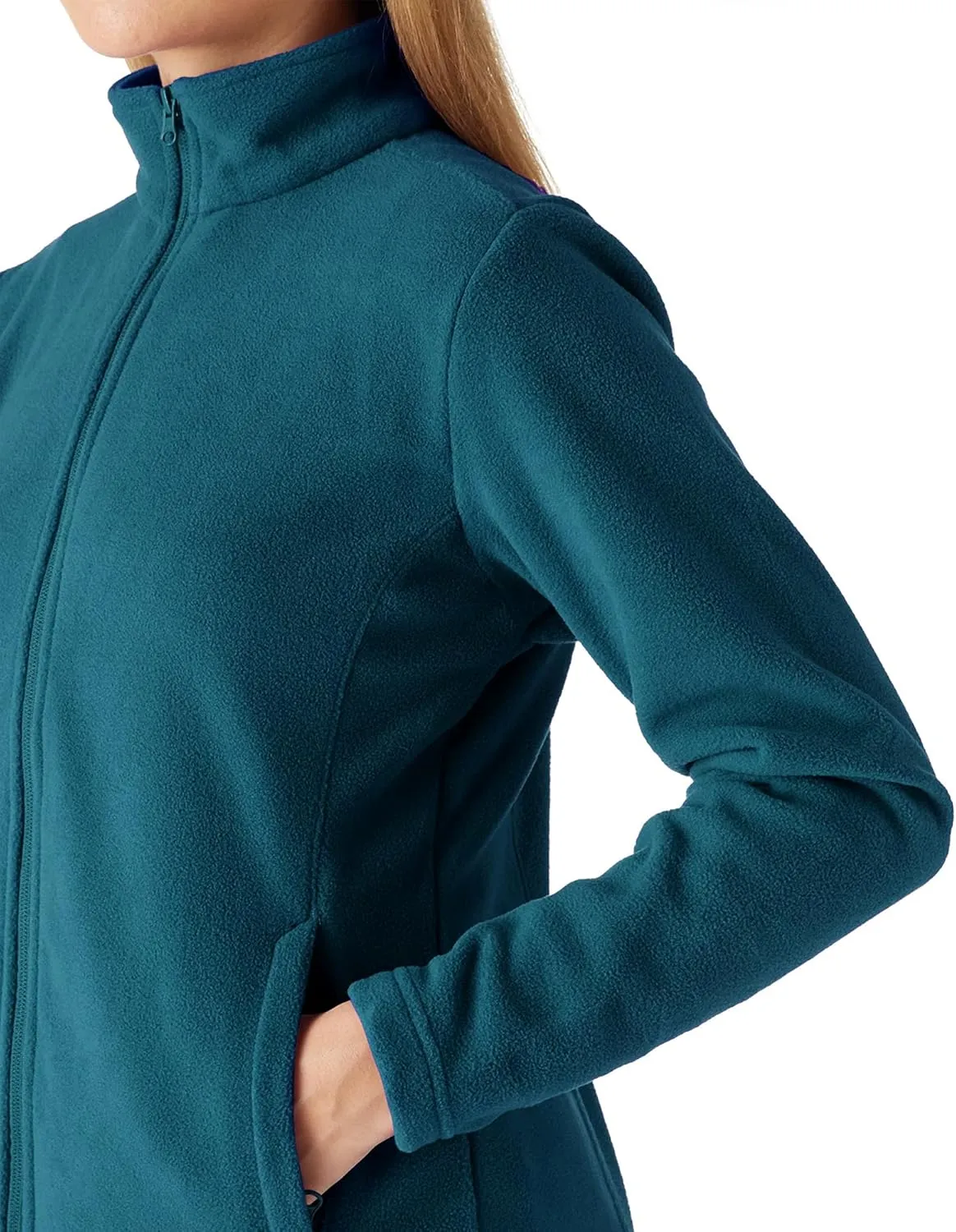 Outdoor Ventures Women's Lightweight Warm Zip Up Long-Sleeve Soft Polar Fleece Jacket for Fall Winter