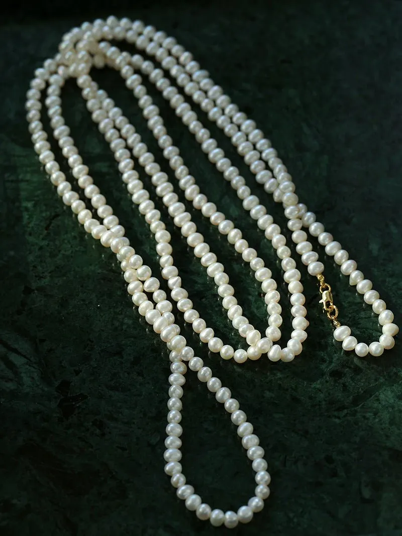 Oval Freshwater Pearl Longs Necklace
