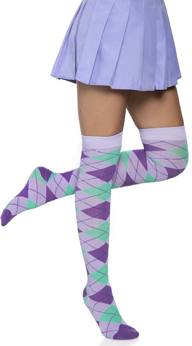 Over the Knee Argyle Socks