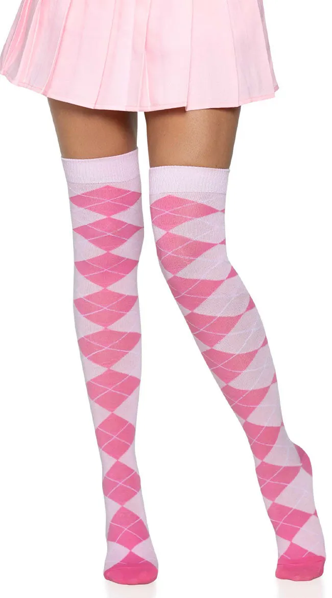 Over the Knee Argyle Socks