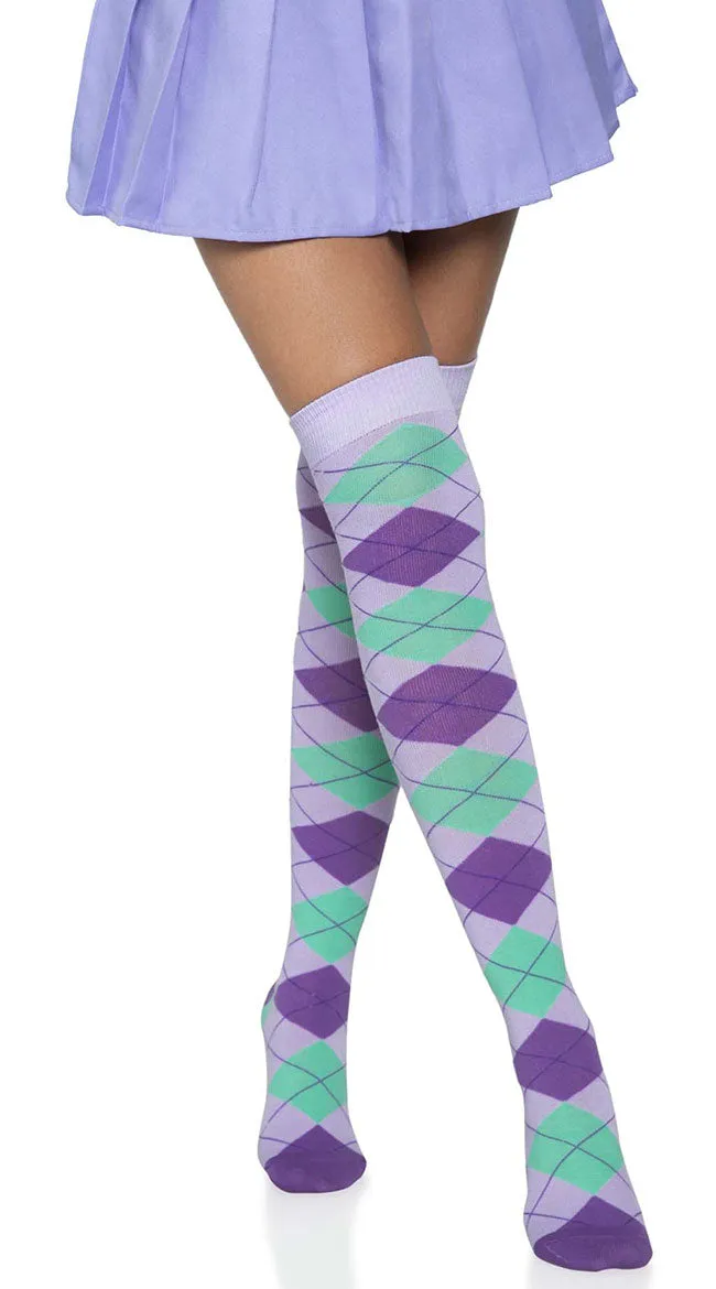 Over the Knee Argyle Socks