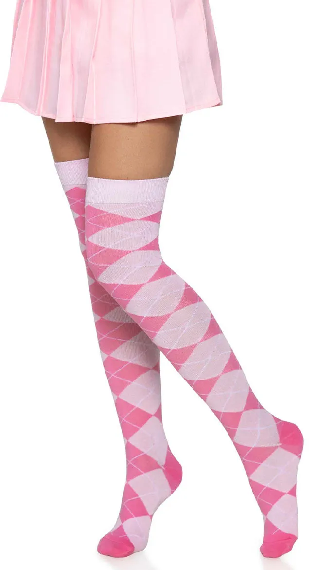 Over the Knee Argyle Socks
