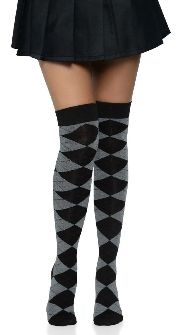 Over the Knee Argyle Socks