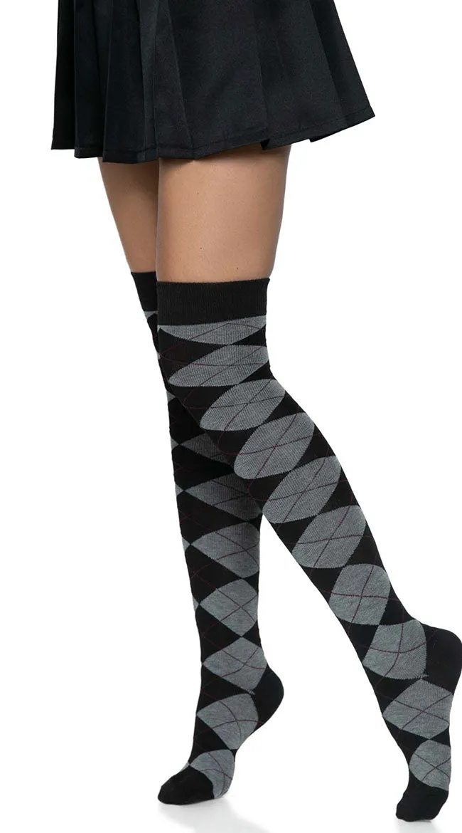 Over the Knee Argyle Socks