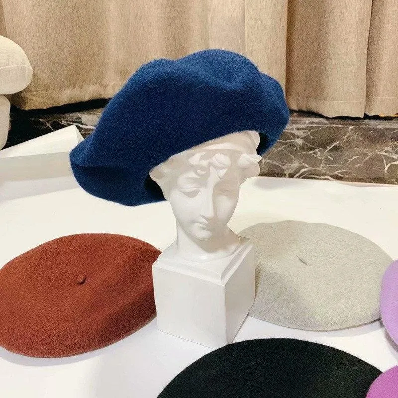 Oversize Wool Beret for Women(Fits for large head)