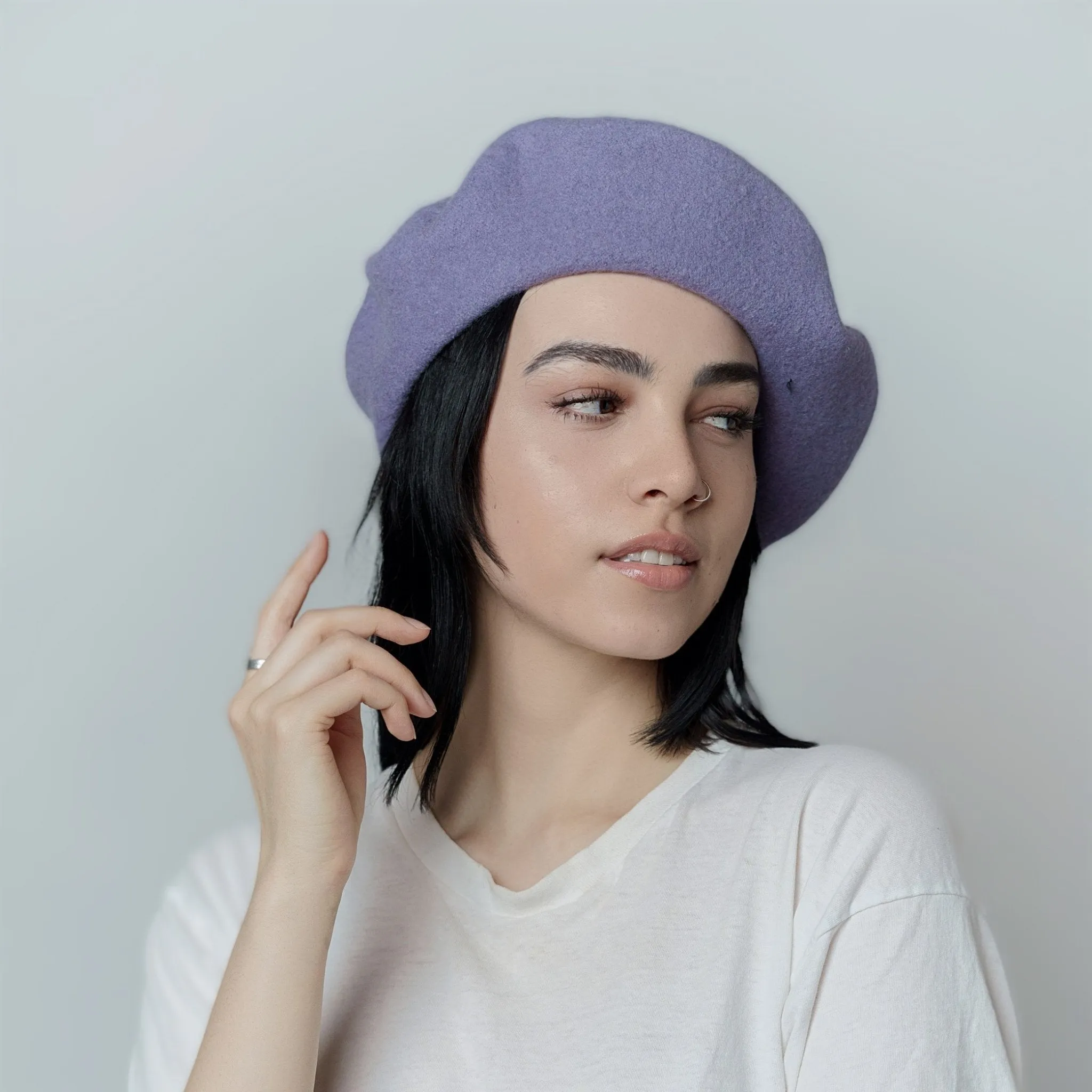 Oversize Wool Beret for Women(Fits for large head)