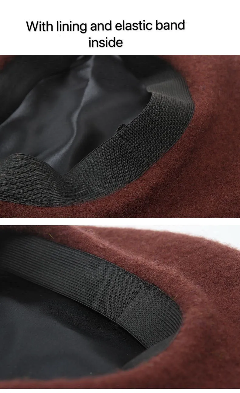 Oversize Wool Beret for Women(Fits for large head)