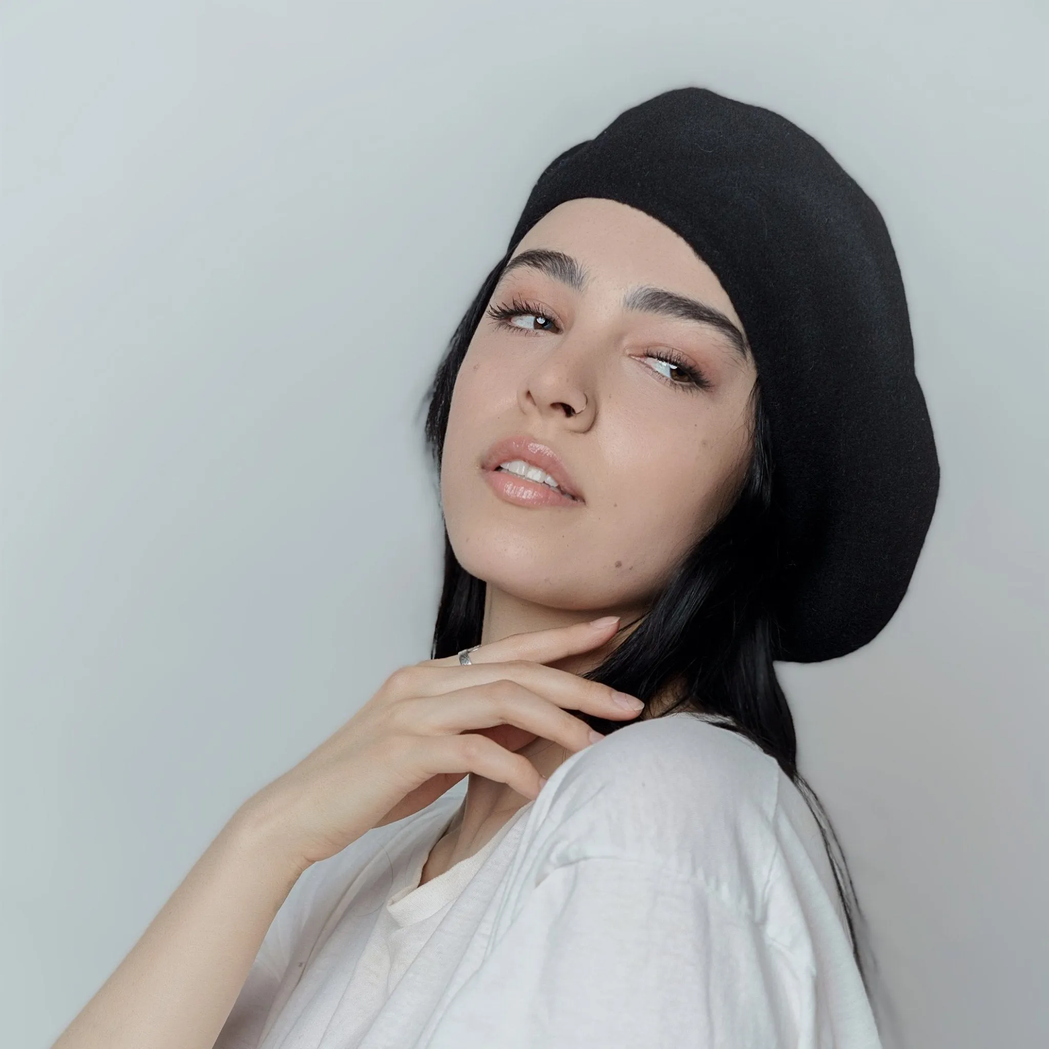 Oversize Wool Beret for Women(Fits for large head)