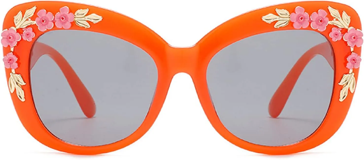 Oversized Cat Eye Sunglasses Women Luxury Summer Flower Eyewear Oversized Gradient Female Elegant Sun Glasses Shades