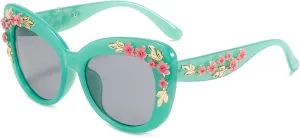 Oversized Cat Eye Sunglasses Women Luxury Summer Flower Eyewear Oversized Gradient Female Elegant Sun Glasses Shades