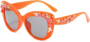 Oversized Cat Eye Sunglasses Women Luxury Summer Flower Eyewear Oversized Gradient Female Elegant Sun Glasses Shades