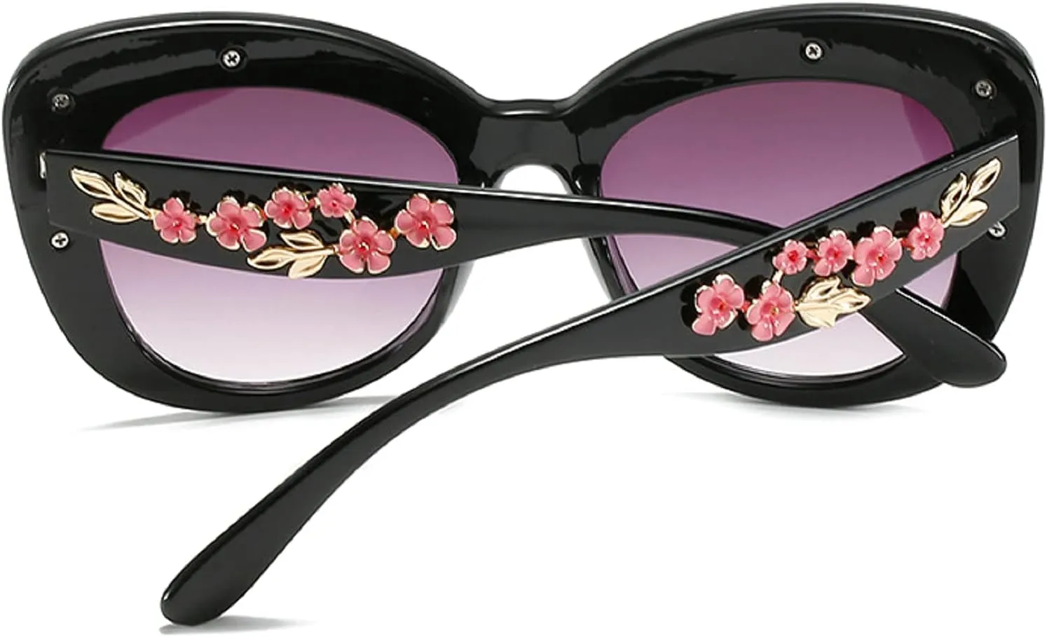 Oversized Cat Eye Sunglasses Women Luxury Summer Flower Eyewear Oversized Gradient Female Elegant Sun Glasses Shades