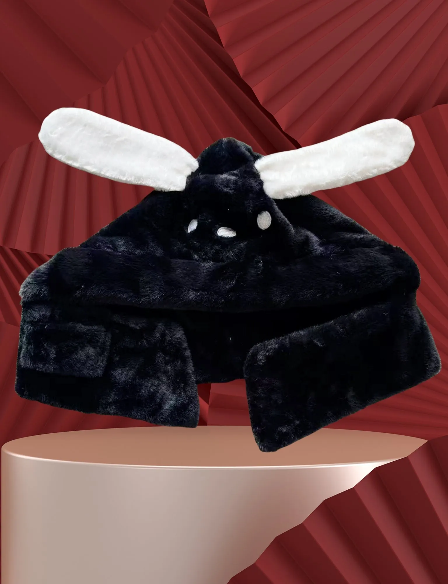 Oversized Faux Fur Rabbit Hat & Scarf Combo