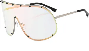 Oversized One-Piece Square Sunglasses Women 2025 Luxury Trendy Punk Shield Shades Outdoor Eyewear For Ladies